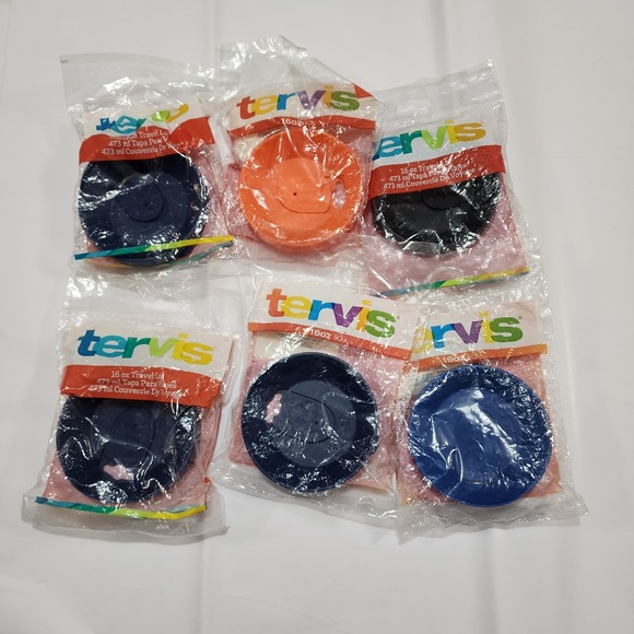 TERVIS TRAVEL LID‎ 16 OZ,  6 lids NEW Colors As Shown Lot - Picture 1 of 1
